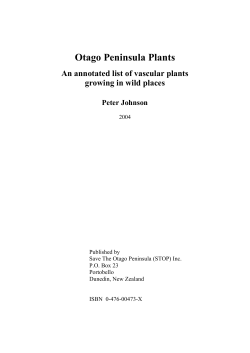 Otago Peninsula Plants - New Zealand Plant Conservation Network