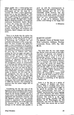 MARTIN LIGHT The Quixotic Vision of Sinclair Lewis West Lafayette