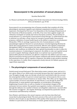 Sexocorporel in the promotion of sexual pleasure