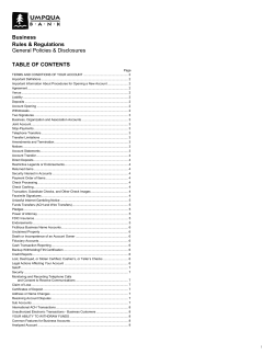Business Rules and Regulations