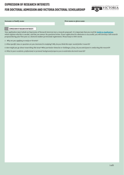 pdf EXPRESSION OF RESEARCH INTERESTS FOR DOCTORAL