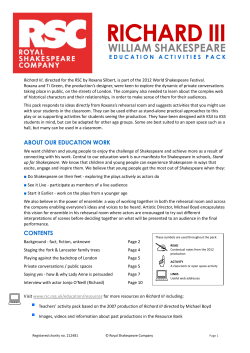 richard iii - Royal Shakespeare Company