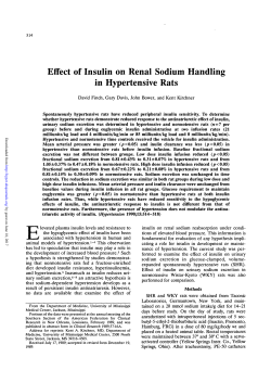Effect of Insulin on Renal Sodium Handling in