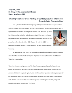 August 6, 2016 St. Mary of the Assumption Church Upper Marlboro