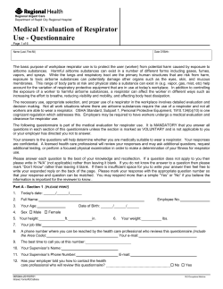 Respirator Health Questionnaire