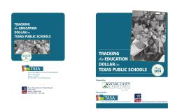 TRACKING the EDUCATION DOLLAR in TEXAS PUBLIC SCHOOLS