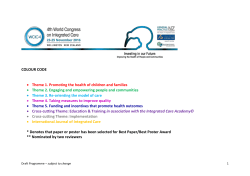 COLOUR CODE &bull; Theme 1. Promoting the health of children and