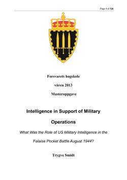 Intelligence in Support of Military Operations