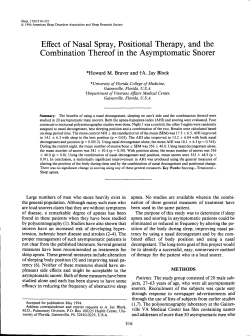 Effect of Nasal Spray, Positional Therapy, and the Combination