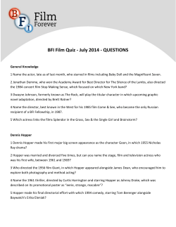 BFI Film Quiz - July 2014