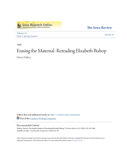 Erasing the Maternal: Rereading Elizabeth Bishop