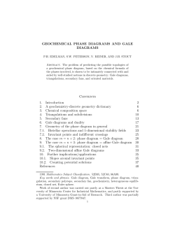 GEOCHEMICAL PHASE DIAGRAMS AND GALE DIAGRAMS
