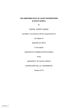 THE UNDEFINED ROLE OF COURT INTERPRETERS IN SOUTH