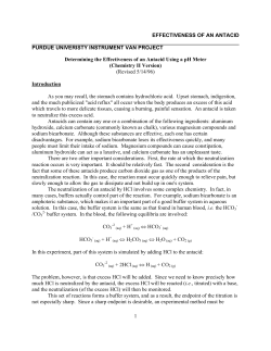 Determining the Effectiveness of an Antacid Using a pH Meter