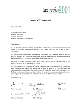 Tax Review 2001 - New Zealand Treasury