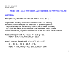 TRADE WITH SCALE ECONOMIES AND IMPERFECT COMPETITION