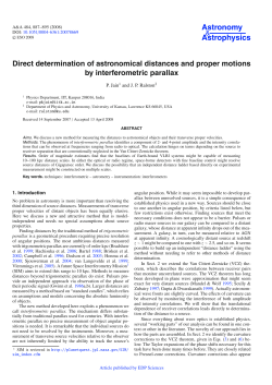 Direct determination of astronomical distances and proper motions
