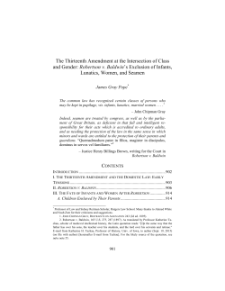 The Thirteenth Amendment at the Intersection of Class and Gender