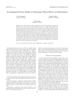 An Integrated Process Model of Stereotype Threat Effects on