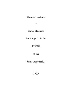 Farewell Address - James Hartness 1923