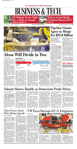 Alcoa Will Divide in Two