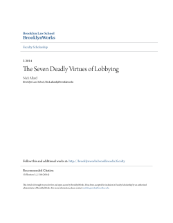 The Seven Deadly Virtues of Lobbying