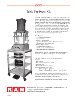 Table Top Press-XL - RAM Products, Inc.