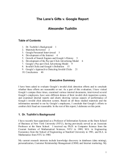 The Lane`s Gifts v. Google Report Alexander Tuzhilin