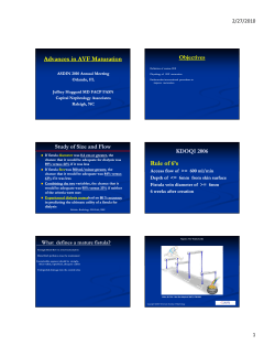 Advances in AVF Maturation Rule of 6`s