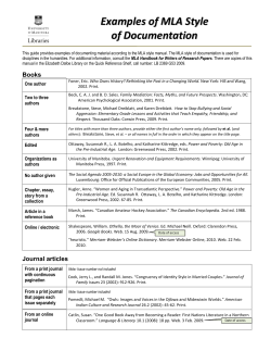 MLA Style of documentation