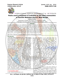 Plants used in treatment of snakebite by the tribal communities of