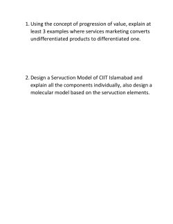 1. Using the concept of progression of value, explain at least 3