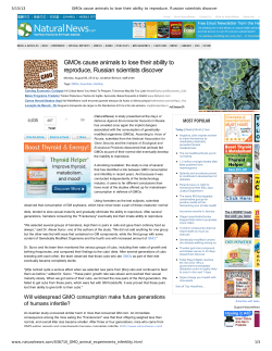 GMOs cause animals to lose their ability to reproduce, Russian