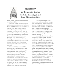 Salutatory by Benjamin Sutter - Archbishop Hoban High School