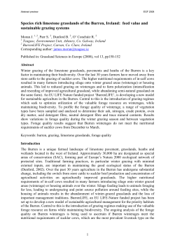Species rich limestone grasslands of the Burren, Ireland: feed value