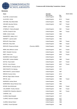 Barbados list - Commonwealth Scholarship Commission