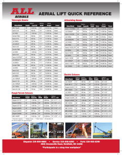 aerial lift quick reference