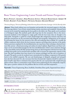 Review Article Bone Tissue Engineering: Latest Trends and Future