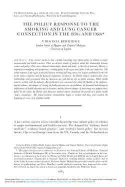 THE POLICY RESPONSE TO THE SMOKING AND LUNG CANCER