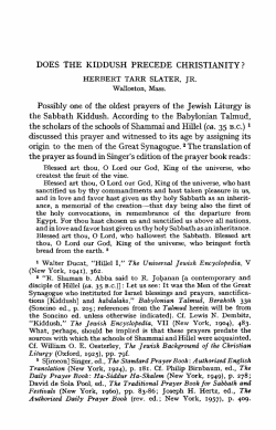 DOES THE KIDDUSH PRECEDE CHRISTIANITY?