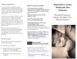 Depression or Anxiety During and After Pregnancy
