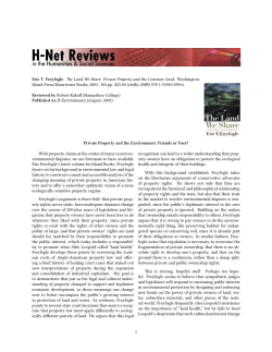 Private Property and the Environment: Friends or Foes? - H-Net
