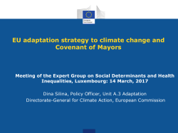 The Covenant of Mayors and its Climate Change Adaptation Strategy