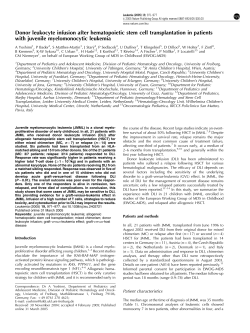 Donor leukocyte infusion after hematopoietic stem cell