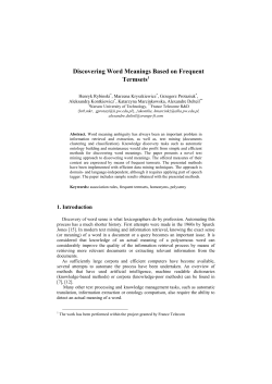 Discovering Word Meanings Based on Frequent Termsets1
