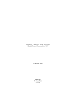 Chickasaws, Tribal Laws, and the Mississippi Married Women`s
