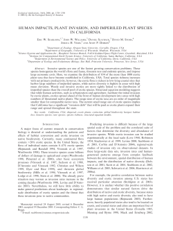 human impacts, plant invasion, and imperiled plant species in