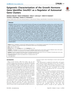 Epigenetic Characterization of the Growth Hormone Gene Identifies