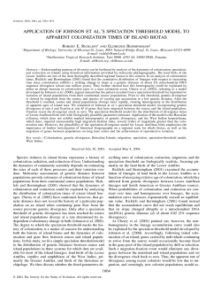 application of johnson et al.`s speciation threshold model to