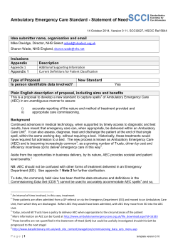 Ambulatory Emergency Care Standard - NHS Digital Groups